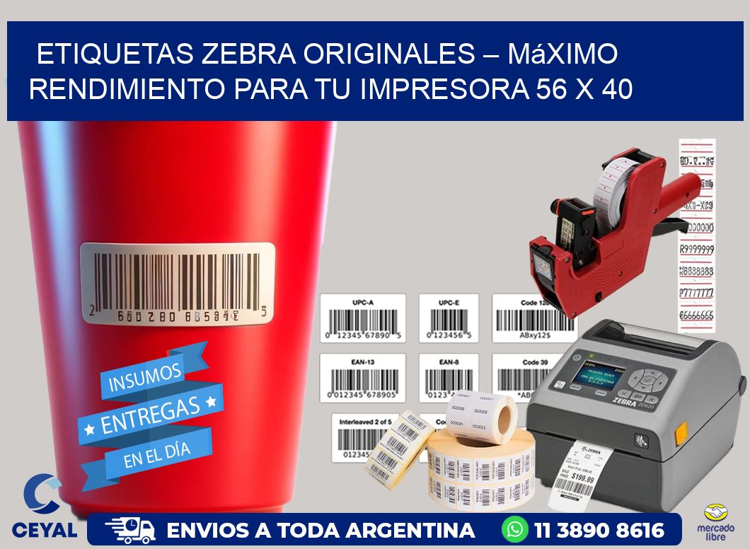 Etiquetas Zebra Originales – Máximo Rendimiento para tu Impresora 56 x 40