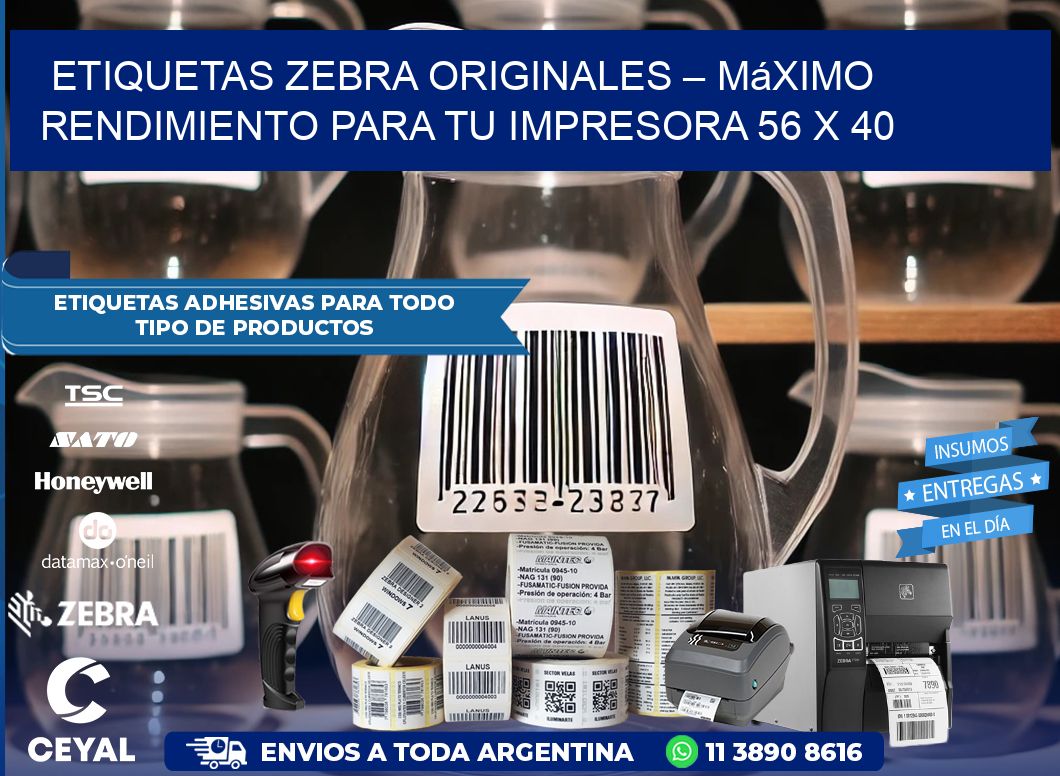 Etiquetas Zebra Originales – Máximo Rendimiento para tu Impresora 56 x 40