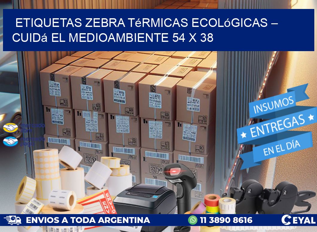 Etiquetas Zebra Térmicas Ecológicas – Cuidá el Medioambiente 54 x 38