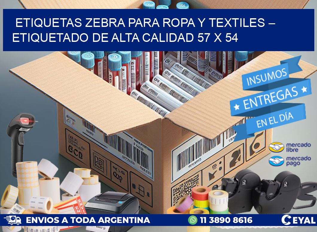 Etiquetas Zebra para Ropa y Textiles – Etiquetado de Alta Calidad 57 x 54