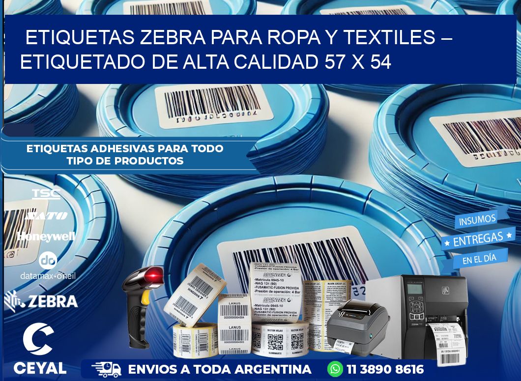 Etiquetas Zebra para Ropa y Textiles – Etiquetado de Alta Calidad 57 x 54