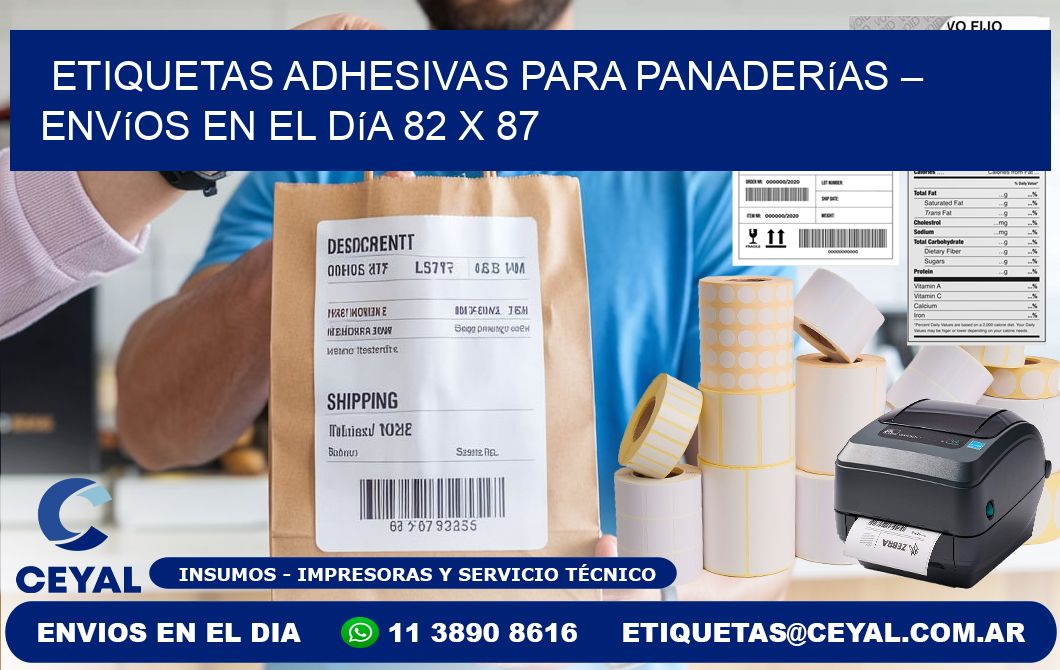 Etiquetas adhesivas para panaderías – Envíos en el día 82 x 87