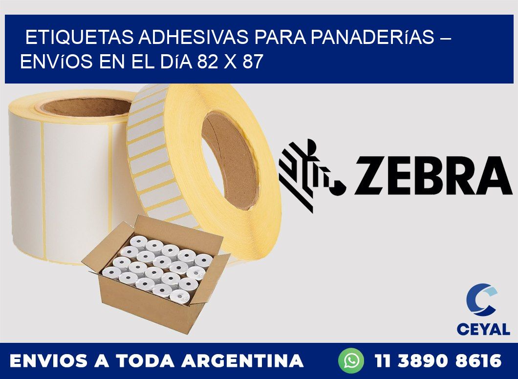 Etiquetas adhesivas para panaderías – Envíos en el día 82 x 87