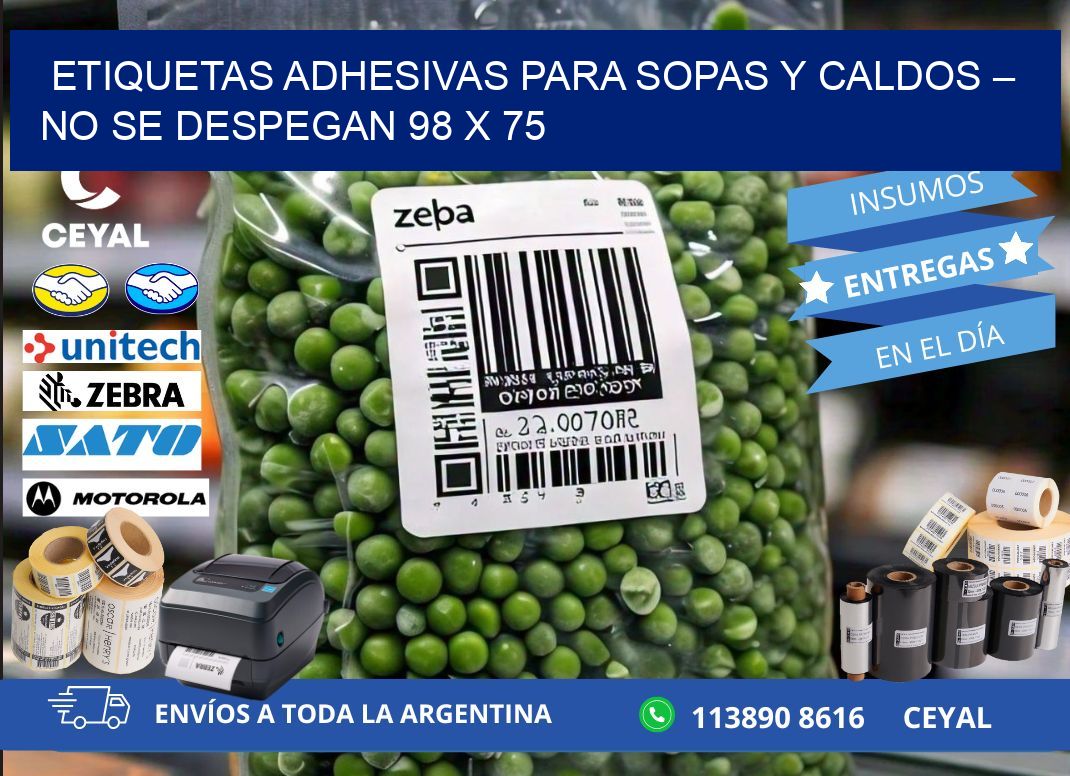 Etiquetas adhesivas para sopas y caldos – No se despegan 98 x 75