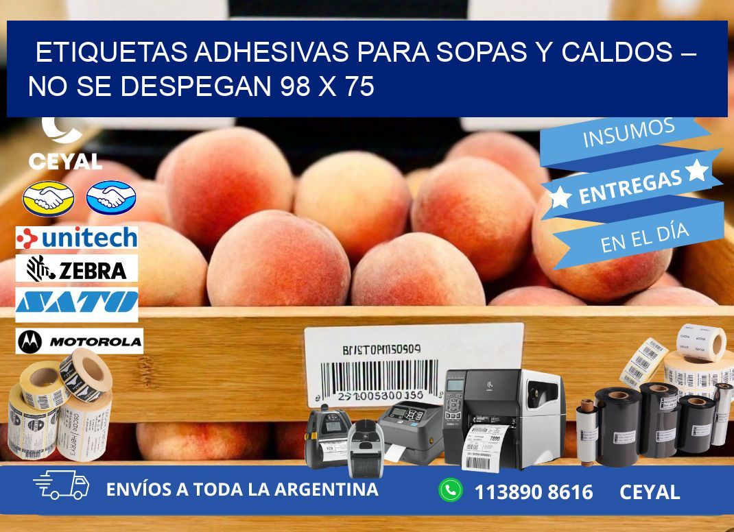 Etiquetas adhesivas para sopas y caldos – No se despegan 98 x 75