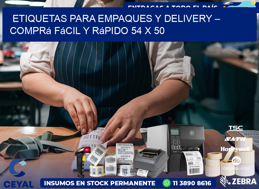 Etiquetas para Empaques y Delivery – Comprá Fácil y Rápido 54 x 50