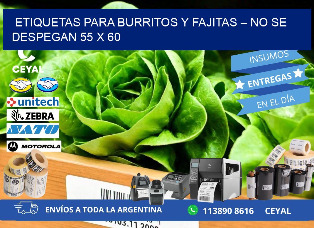 Etiquetas para burritos y fajitas – No se despegan 55 x 60