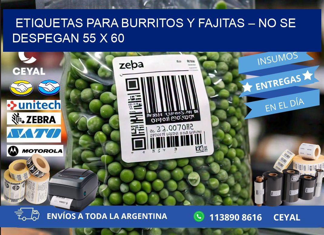 Etiquetas para burritos y fajitas – No se despegan 55 x 60