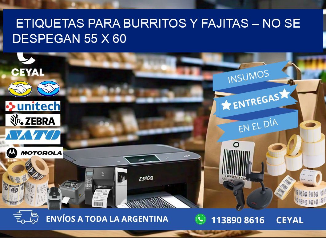 Etiquetas para burritos y fajitas – No se despegan 55 x 60