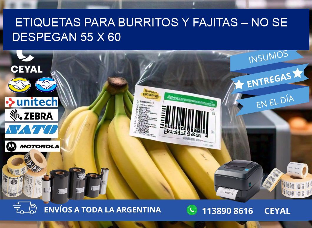 Etiquetas para burritos y fajitas – No se despegan 55 x 60