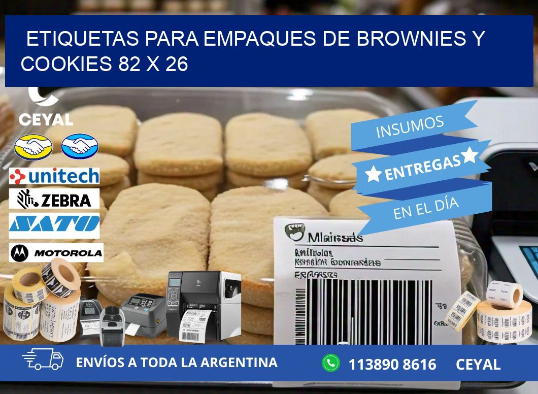 Etiquetas para empaques de brownies y cookies 82 x 26