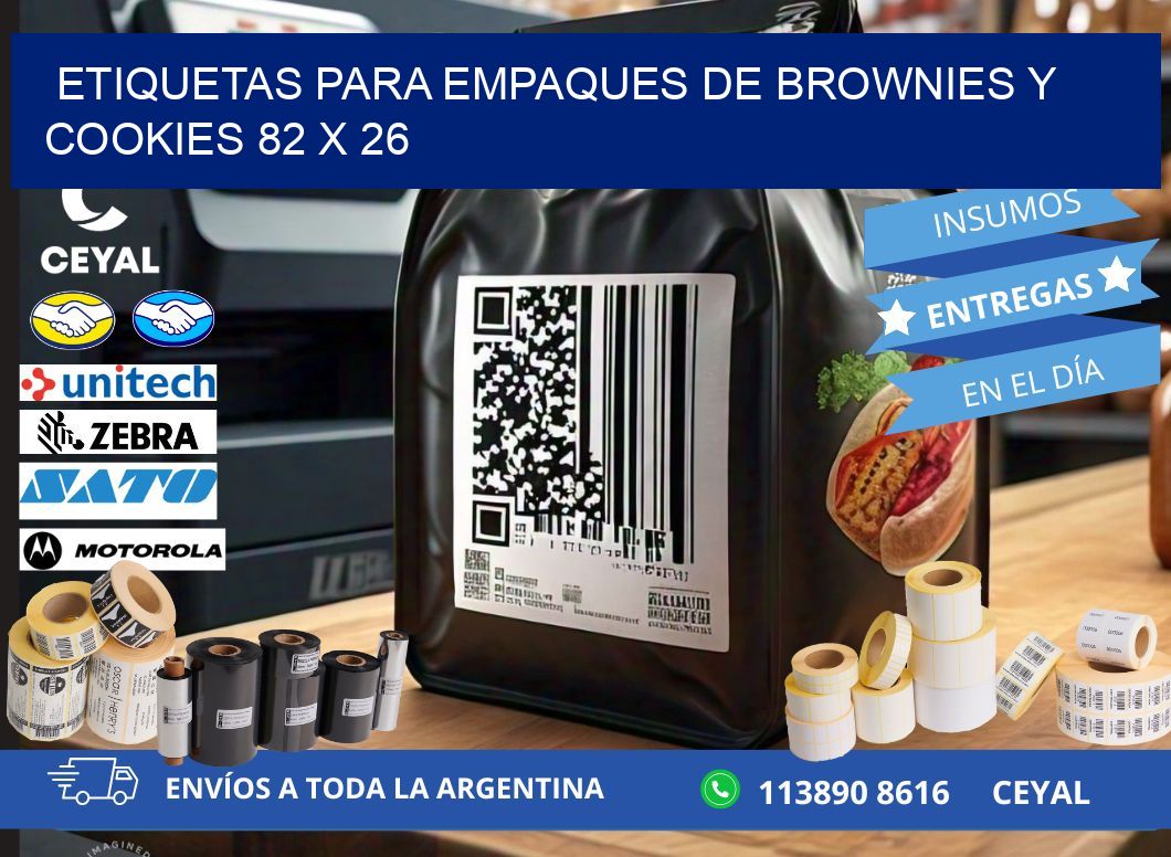 Etiquetas para empaques de brownies y cookies 82 x 26