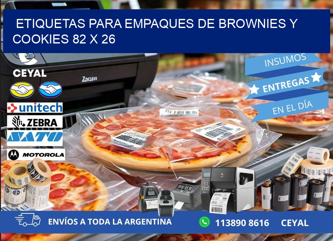 Etiquetas para empaques de brownies y cookies 82 x 26