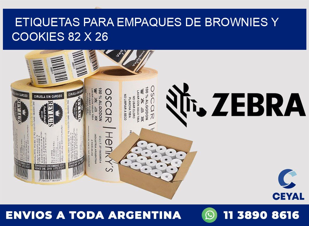 Etiquetas para empaques de brownies y cookies 82 x 26