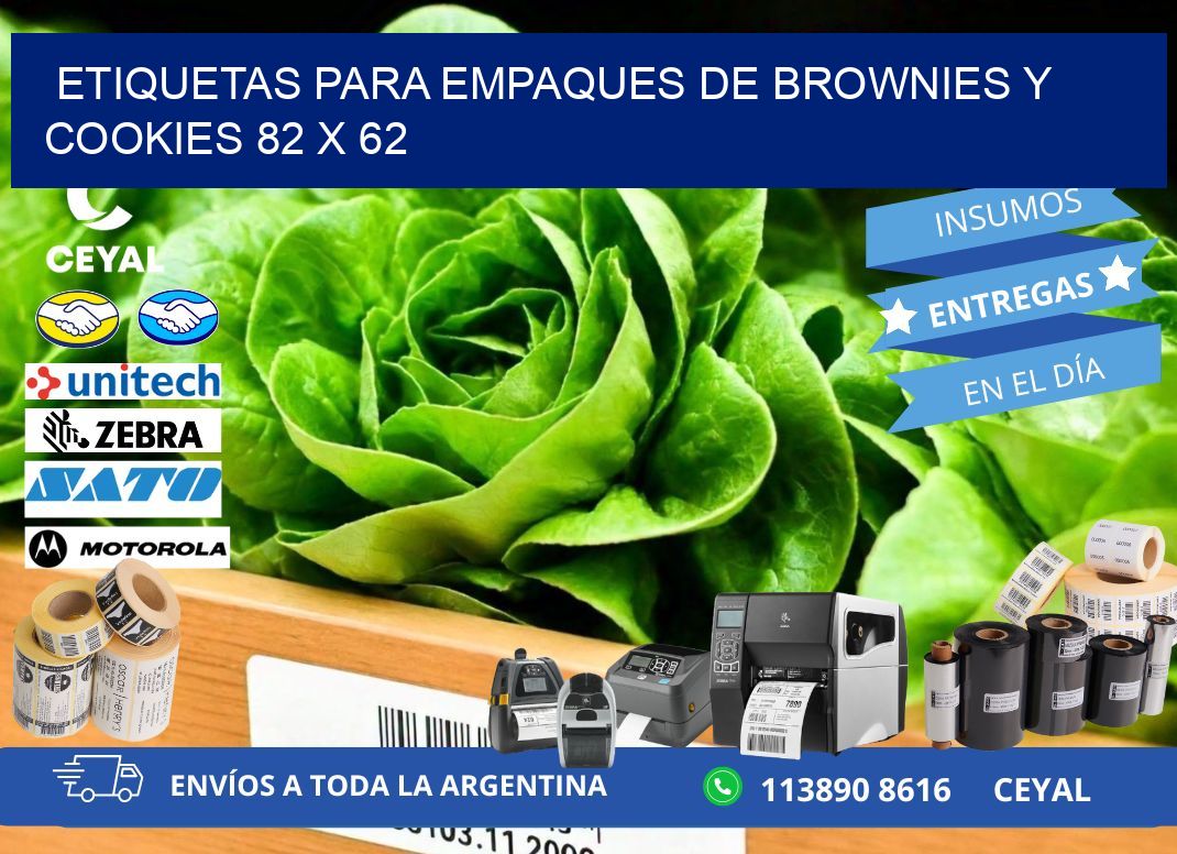 Etiquetas para empaques de brownies y cookies 82 x 62