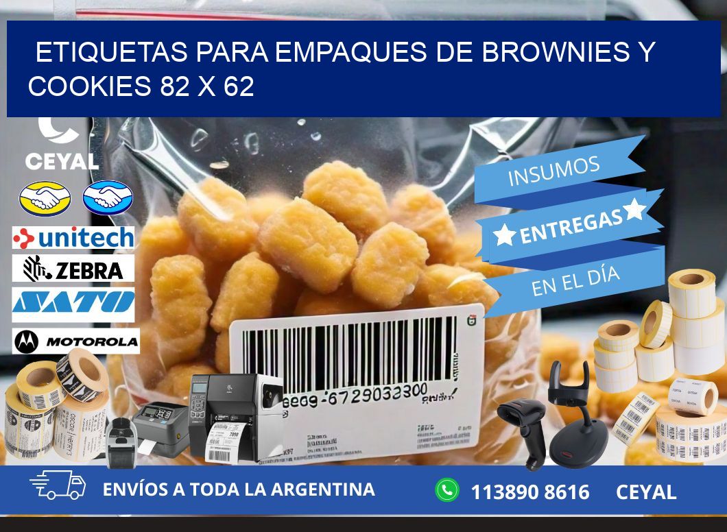 Etiquetas para empaques de brownies y cookies 82 x 62