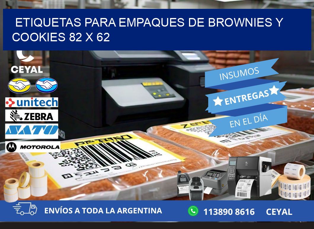 Etiquetas para empaques de brownies y cookies 82 x 62