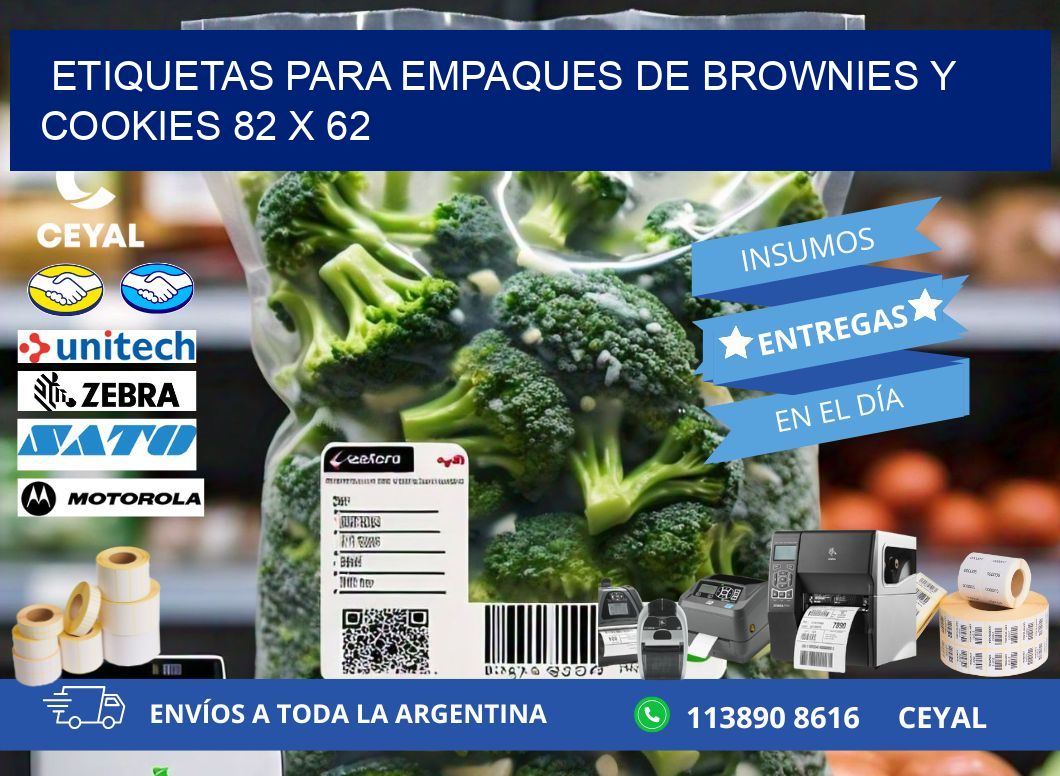 Etiquetas para empaques de brownies y cookies 82 x 62