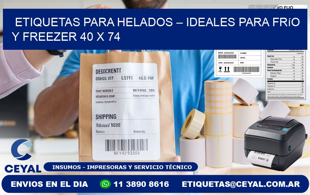 Etiquetas para helados – Ideales para frío y freezer 40 x 74