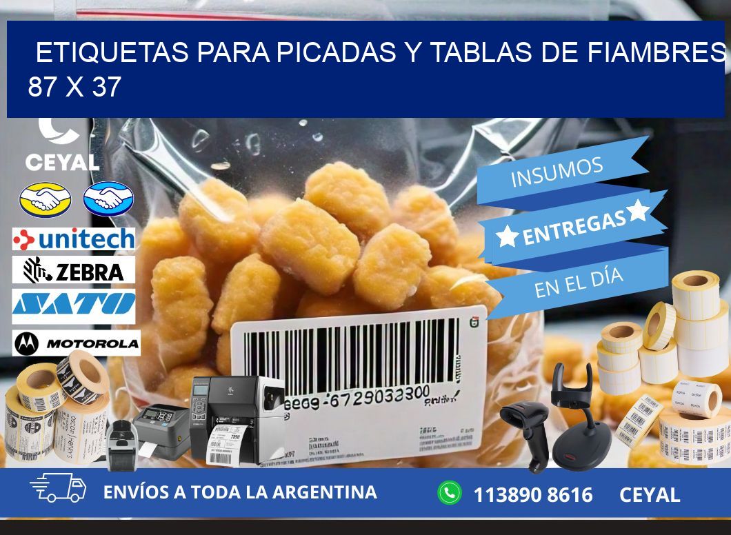 Etiquetas para picadas y tablas de fiambres 87 x 37