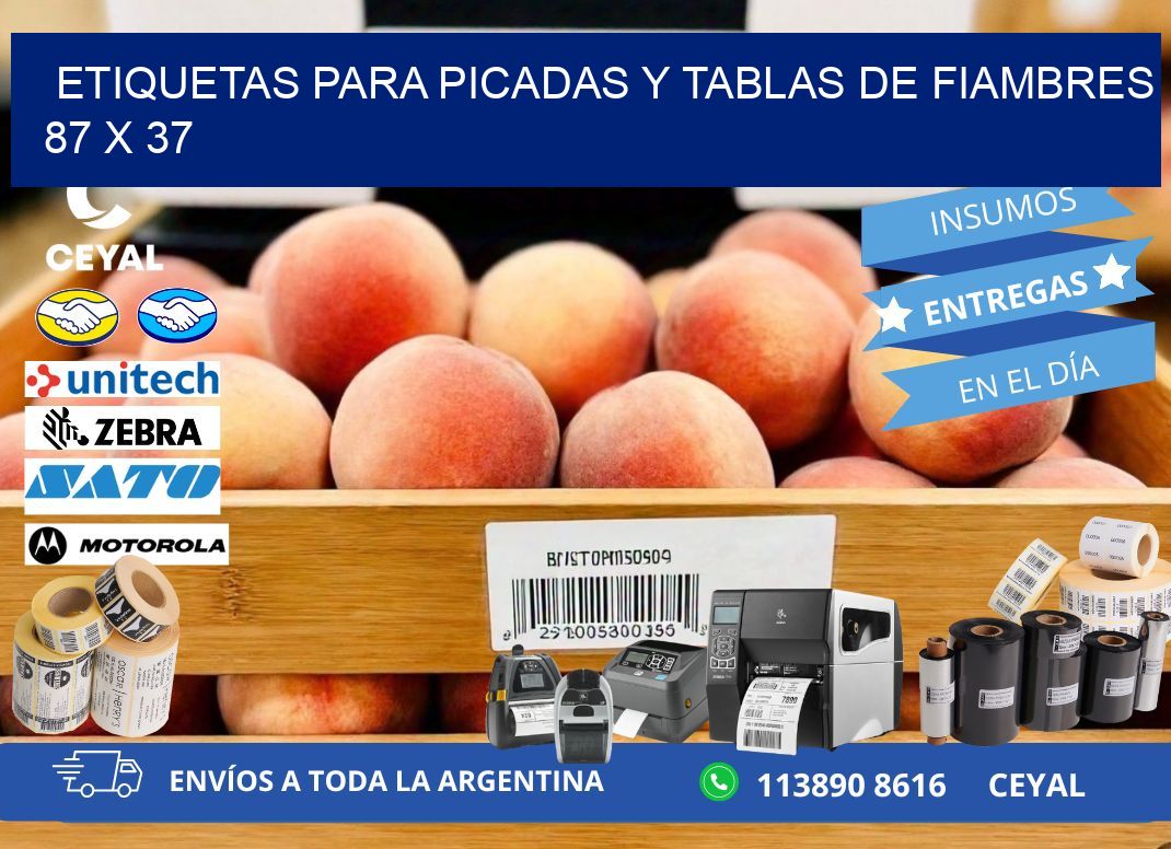 Etiquetas para picadas y tablas de fiambres 87 x 37