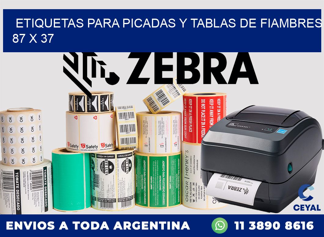 Etiquetas para picadas y tablas de fiambres 87 x 37