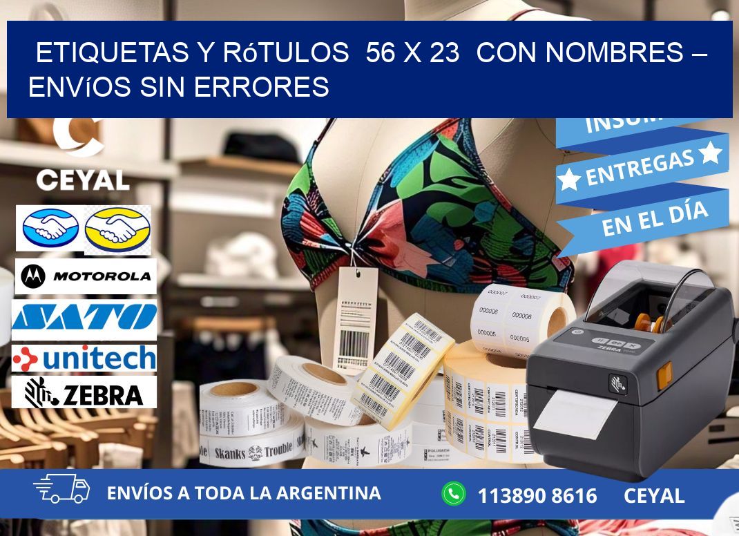 Etiquetas y Rótulos  56 x 23  con Nombres – Envíos sin Errores