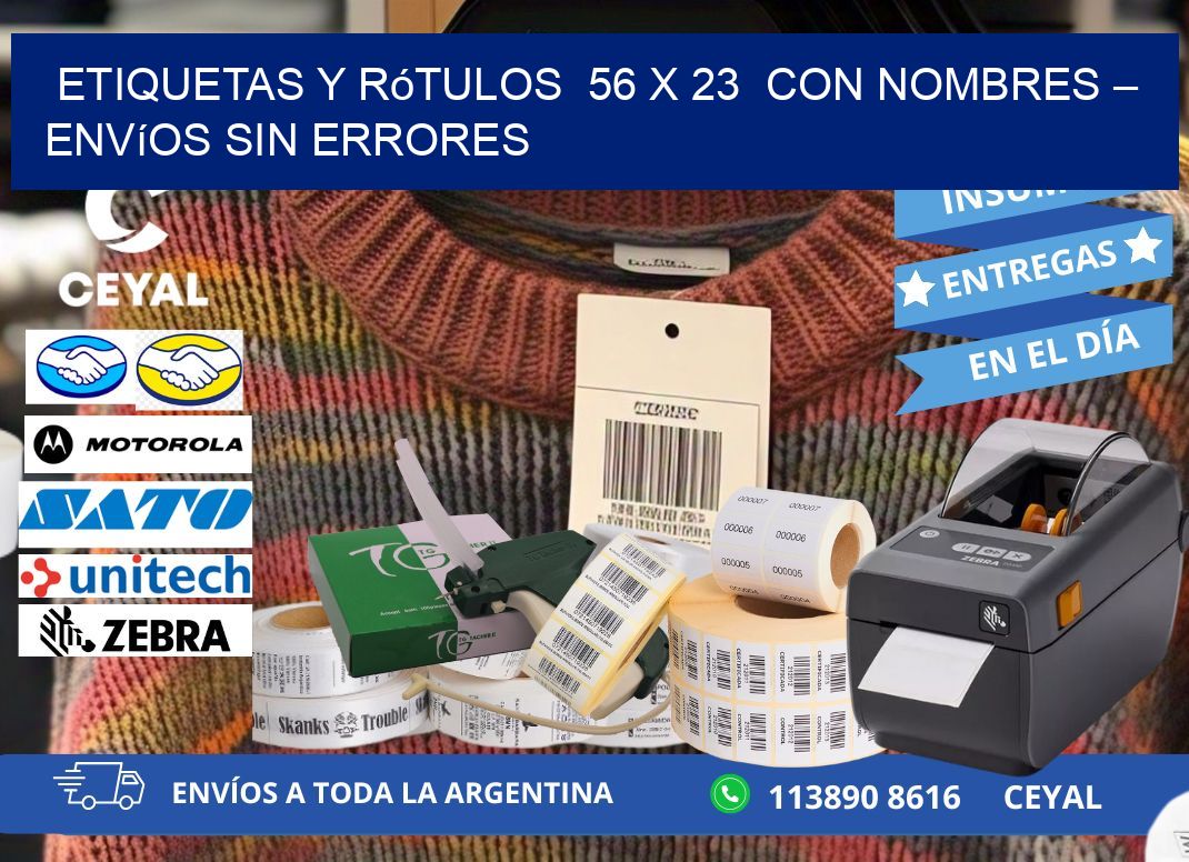 Etiquetas y Rótulos  56 x 23  con Nombres – Envíos sin Errores