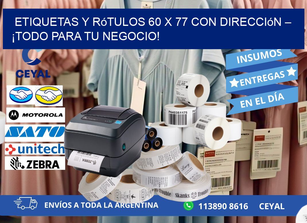 Etiquetas y Rótulos 60 x 77 con Dirección – ¡Todo para tu Negocio!