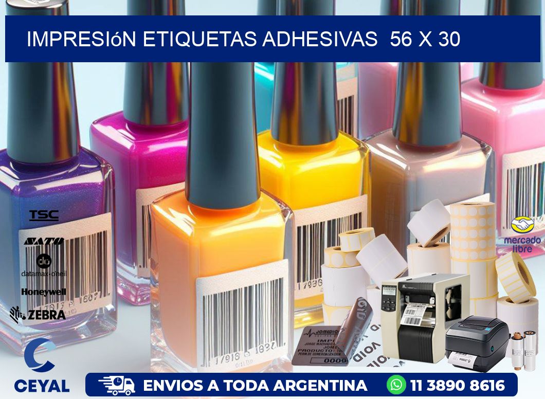 Impresión Etiquetas adhesivas  56 x 30