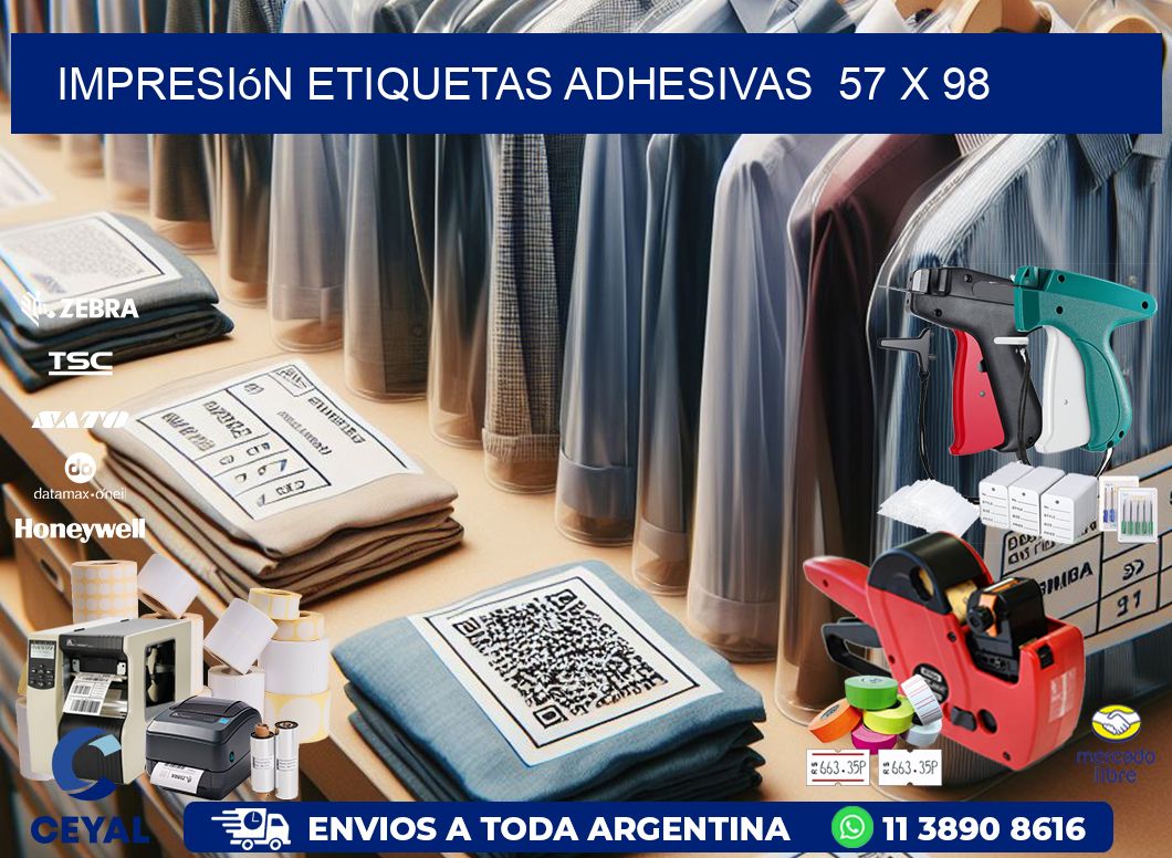 Impresión Etiquetas adhesivas  57 x 98