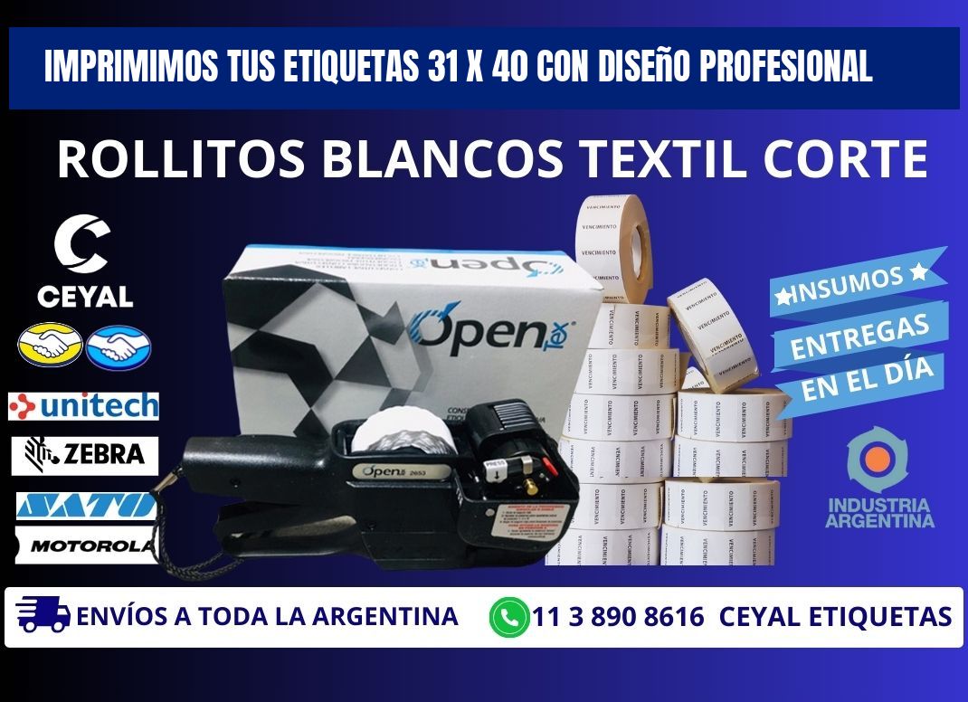 Imprimimos tus Etiquetas 31 x 40 con Diseño Profesional