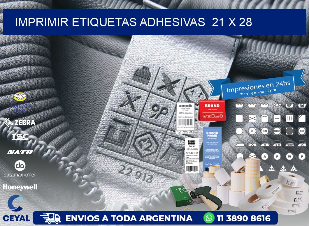 Imprimir Etiquetas adhesivas  21 x 28