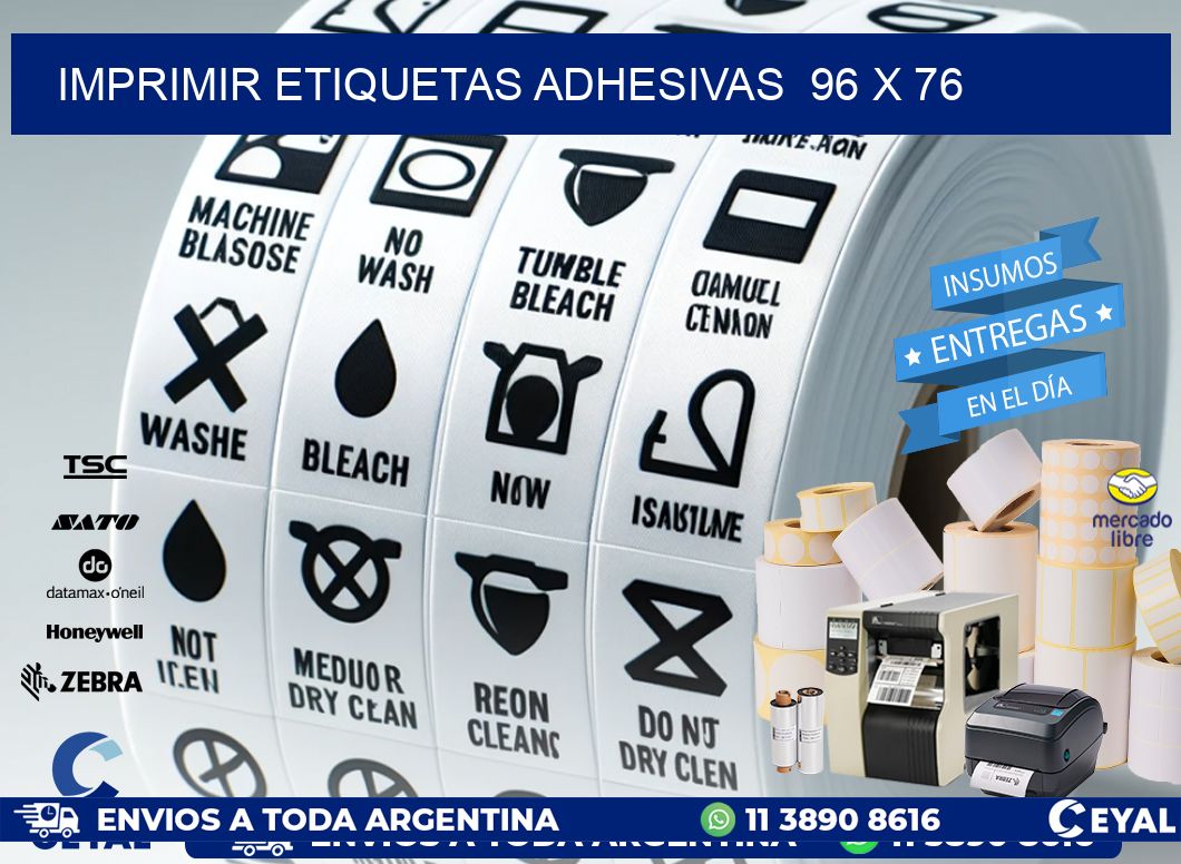 Imprimir Etiquetas adhesivas  96 x 76