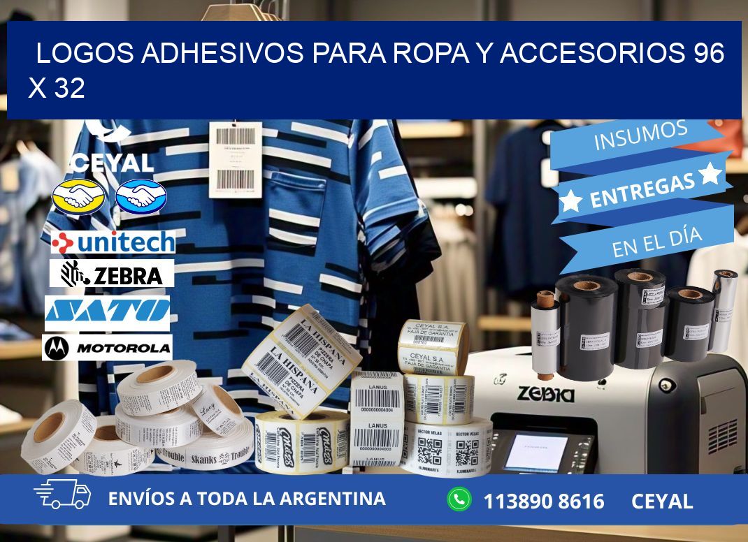 LOGOS ADHESIVOS PARA ROPA Y ACCESORIOS 96 x 32