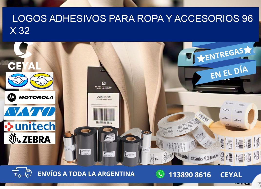 LOGOS ADHESIVOS PARA ROPA Y ACCESORIOS 96 x 32