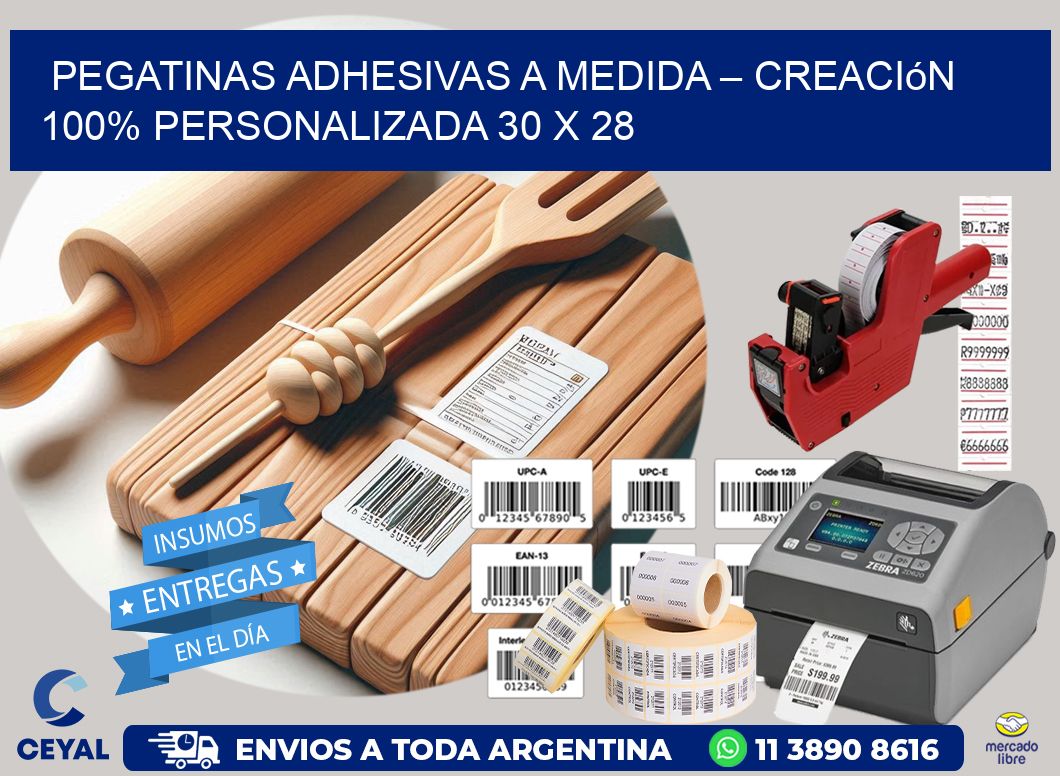 Pegatinas Adhesivas a Medida – Creación 100% Personalizada 30 x 28