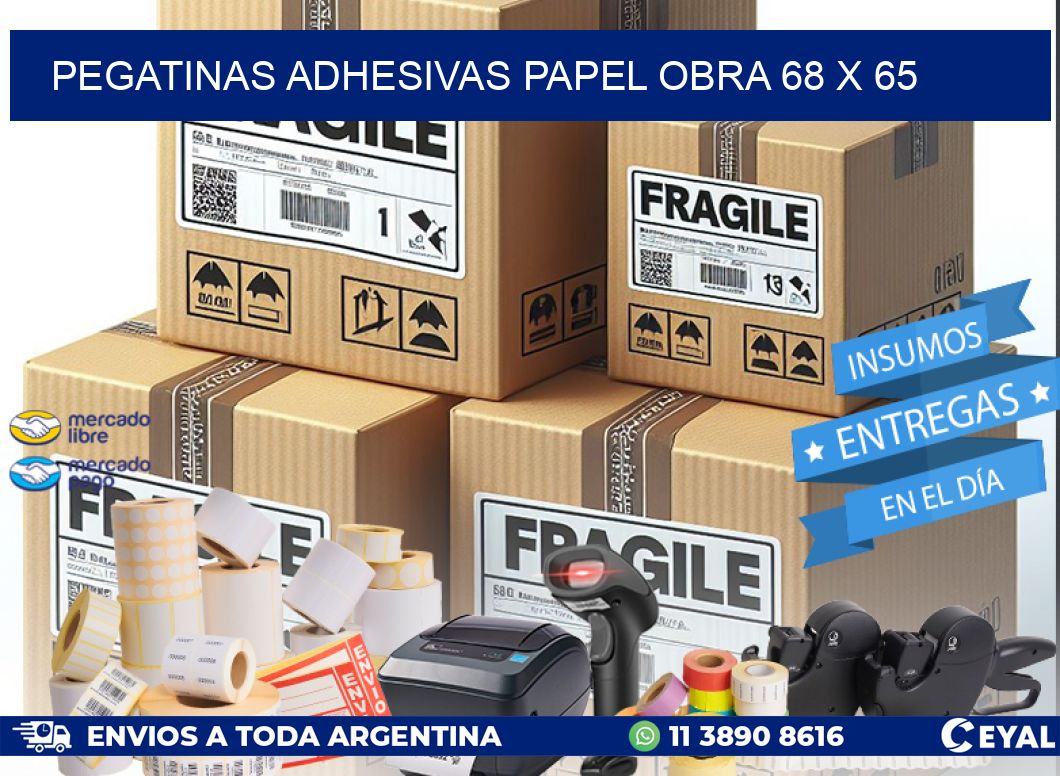 Pegatinas Adhesivas papel Obra 68 x 65