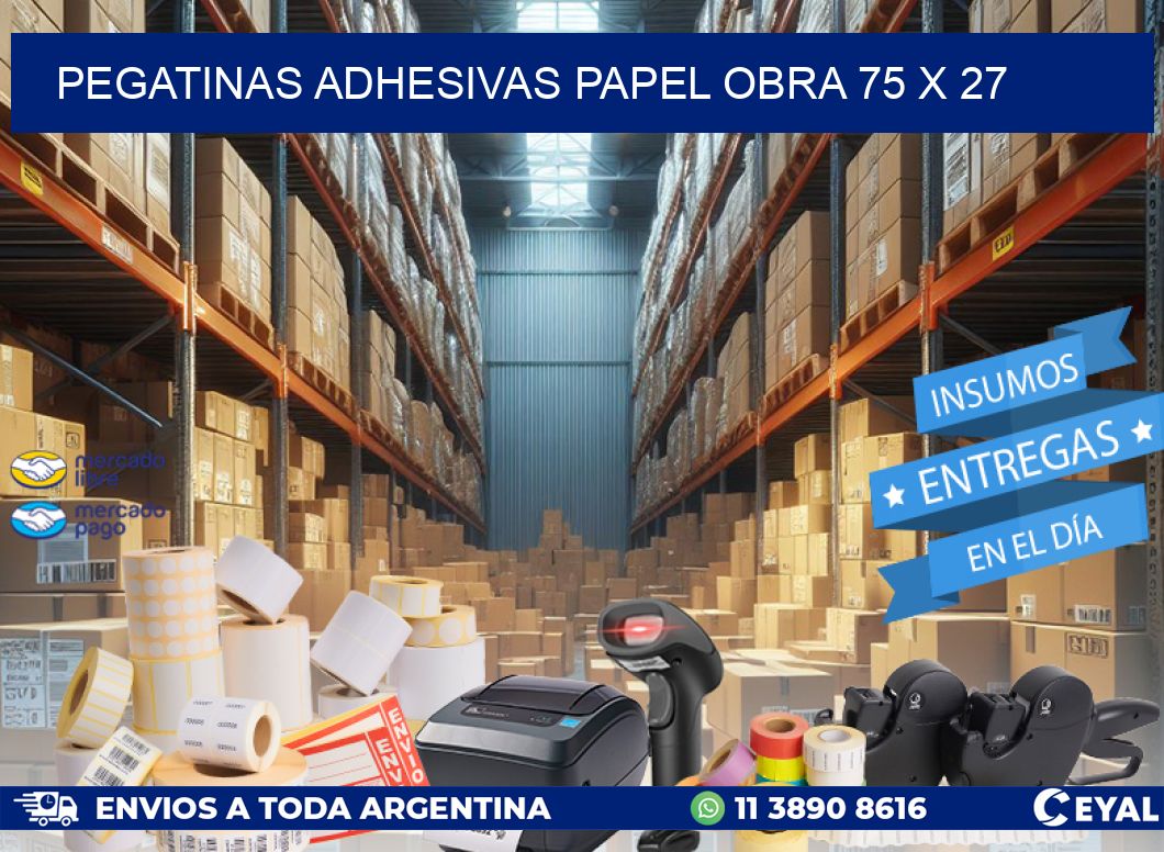 Pegatinas Adhesivas papel Obra 75 x 27