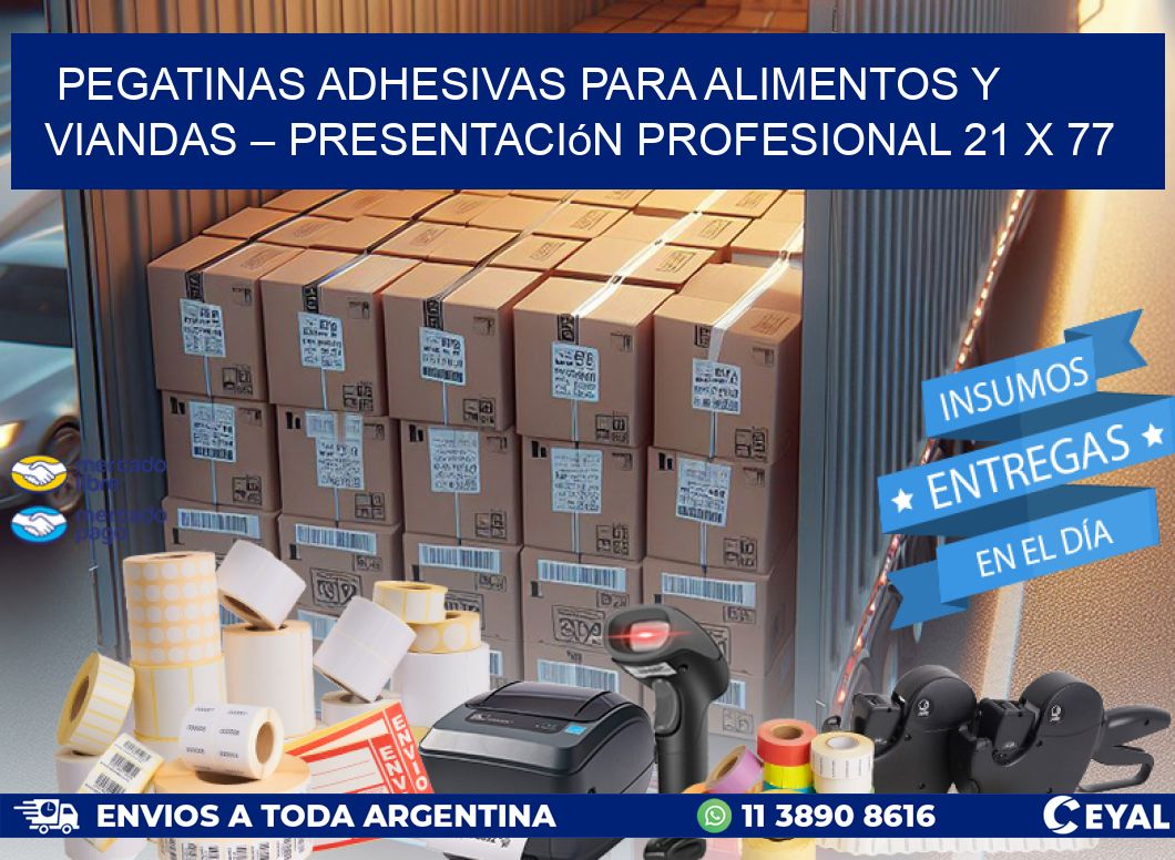 Pegatinas Adhesivas para Alimentos y Viandas – Presentación Profesional 21 x 77