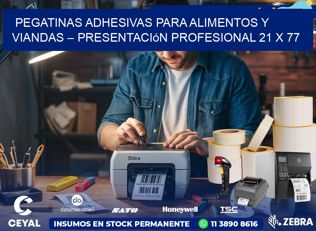 Pegatinas Adhesivas para Alimentos y Viandas – Presentación Profesional 21 x 77