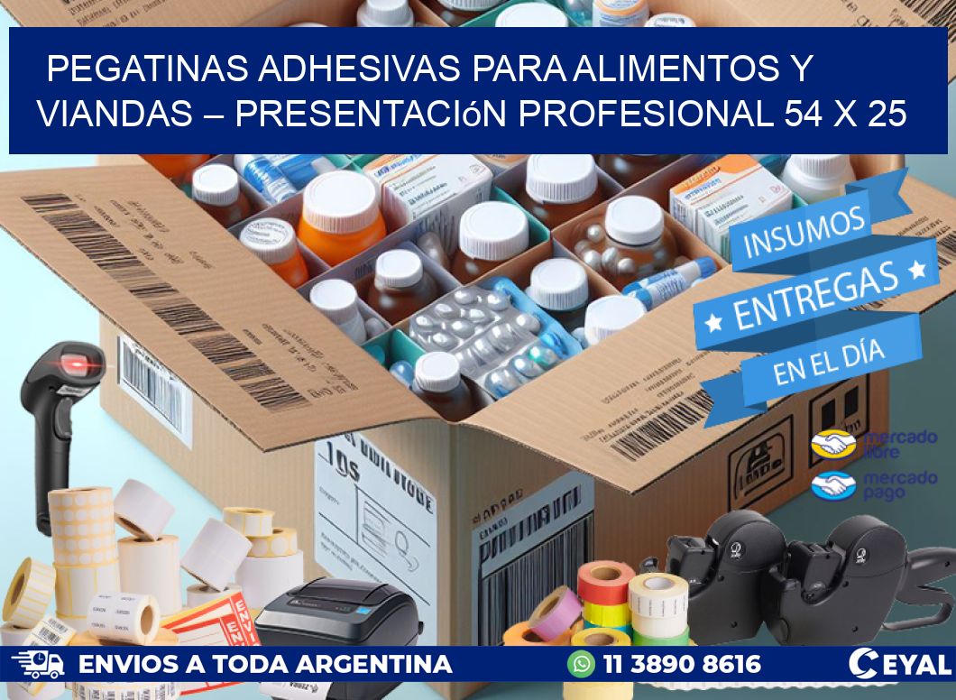 Pegatinas Adhesivas para Alimentos y Viandas – Presentación Profesional 54 x 25