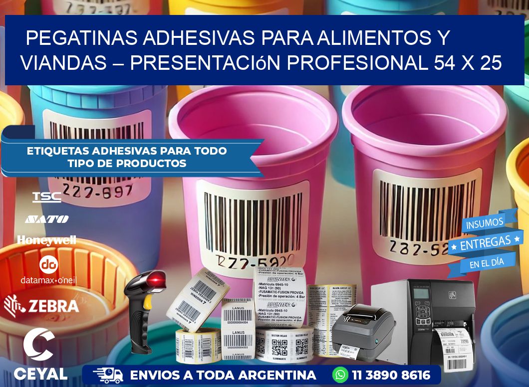 Pegatinas Adhesivas para Alimentos y Viandas – Presentación Profesional 54 x 25