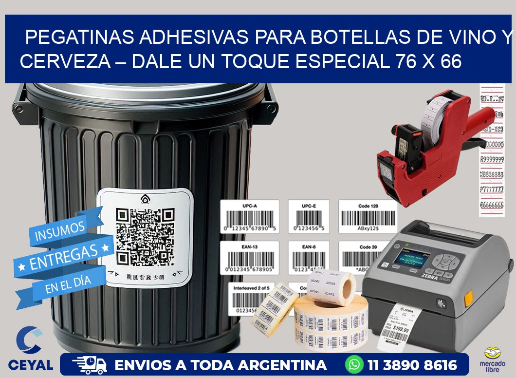 Pegatinas Adhesivas para Botellas de Vino y Cerveza – Dale un Toque Especial 76 x 66