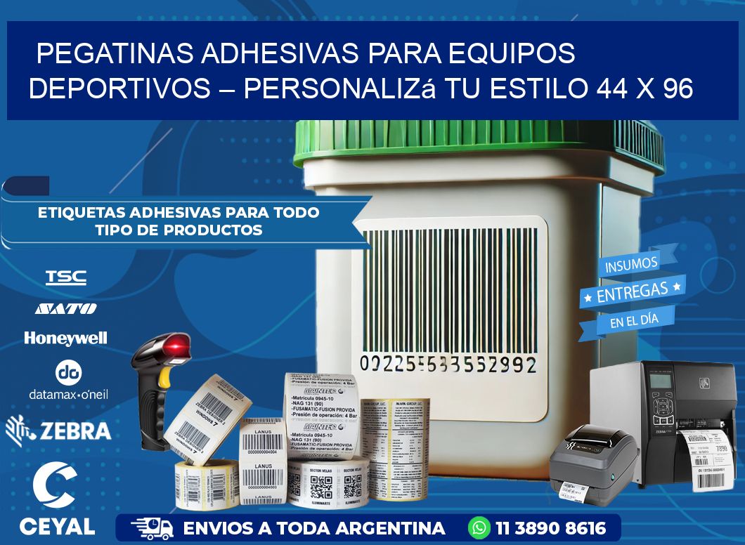 Pegatinas Adhesivas para Equipos Deportivos – Personalizá Tu Estilo 44 x 96