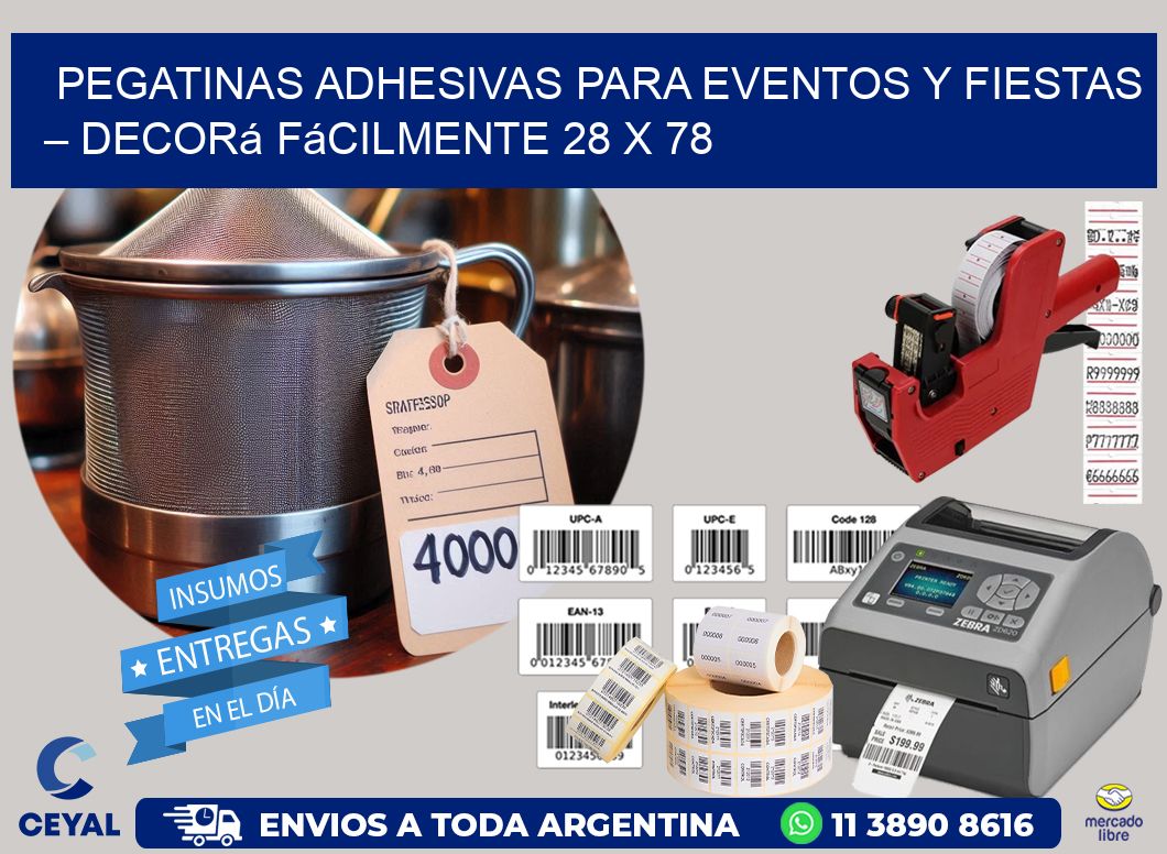 Pegatinas Adhesivas para Eventos y Fiestas – Decorá Fácilmente 28 x 78