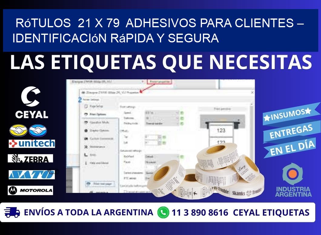 Rótulos  21 x 79  Adhesivos para Clientes – Identificación Rápida y Segura