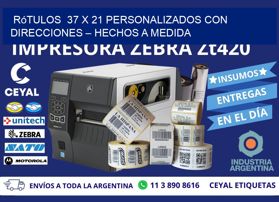 Rótulos  37 x 21 Personalizados con Direcciones – Hechos a Medida