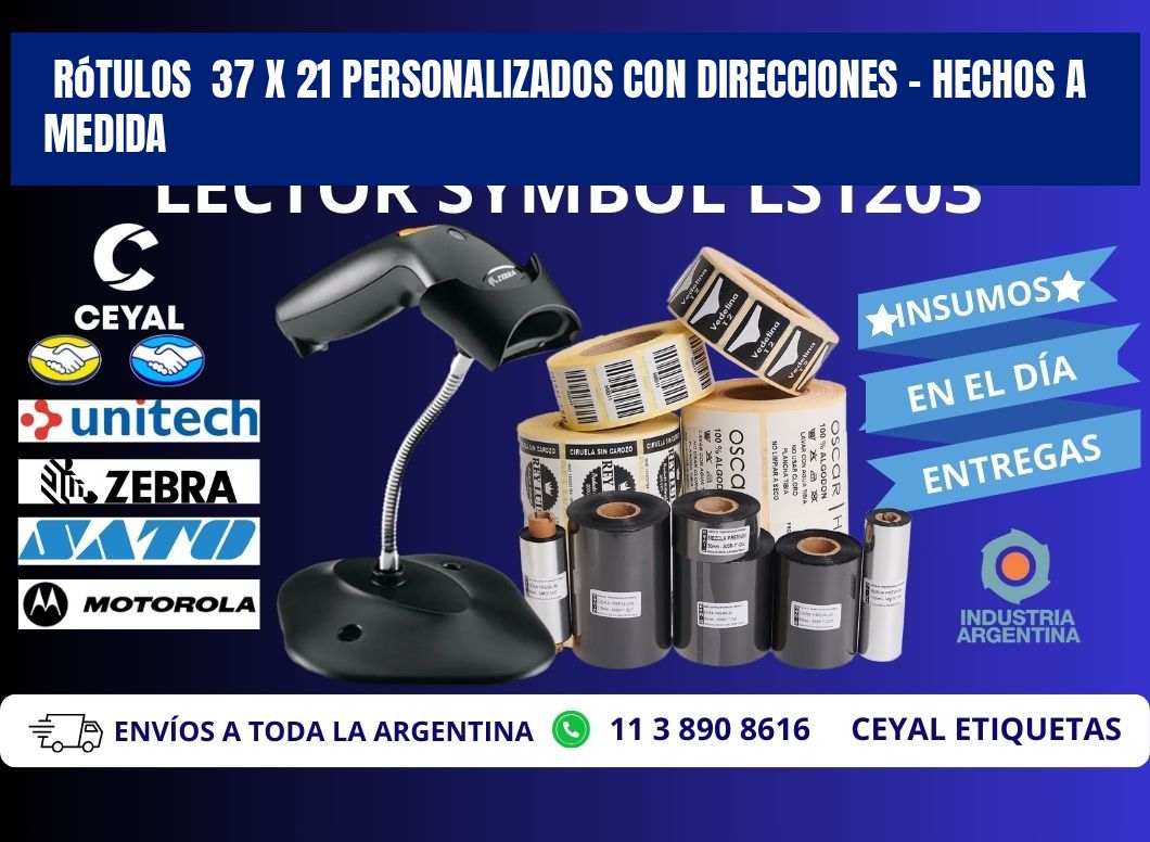 Rótulos  37 x 21 Personalizados con Direcciones – Hechos a Medida