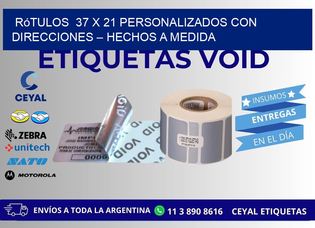 Rótulos  37 x 21 Personalizados con Direcciones – Hechos a Medida